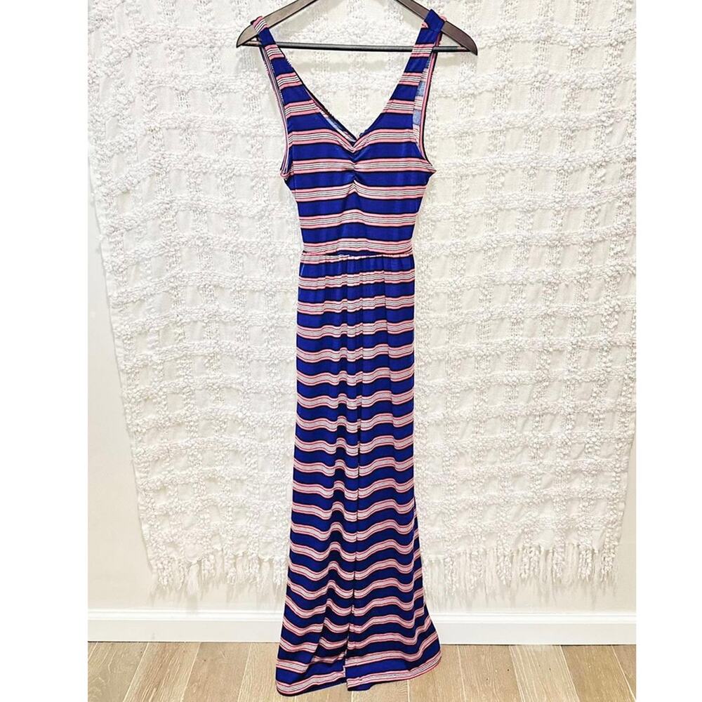 Live to Be Spoiled Boho Ribbed Knit Striped Palazzo Jumpsuit Small nautical